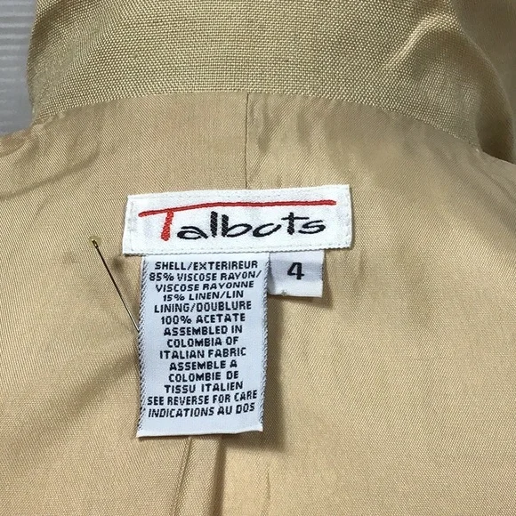 VTG Talbots Tailored Imported Italian Fabric Lined Suit Jacket Sz.4 - Picture 2 of 7